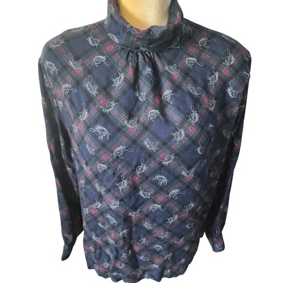 Pendleton Country Sophisticates mandarin pleated collar Wool Blend Plus Size 14 - Picture 2 of 7